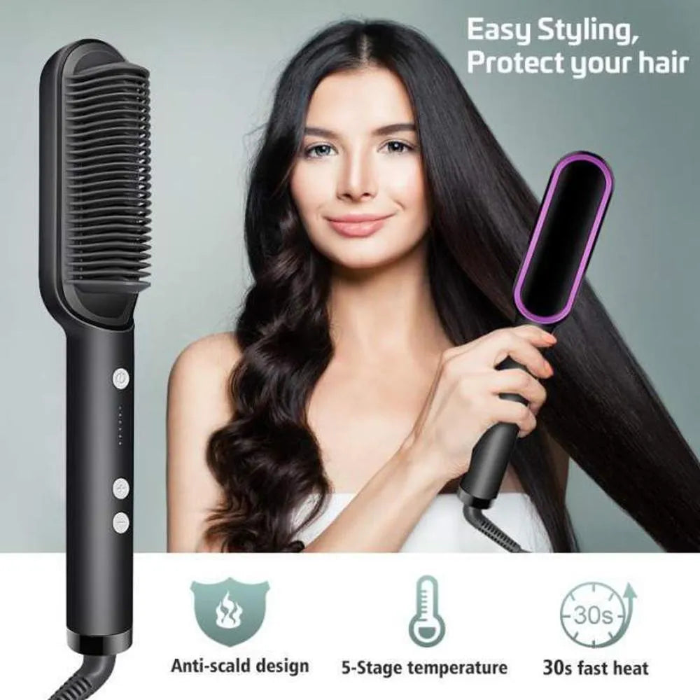 Frizz Free Hair Straightener Brush