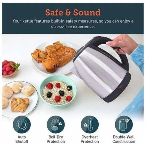 Multifunctional Electric Kettle - 1 Pc Black Stainless Steel, Quick Rising